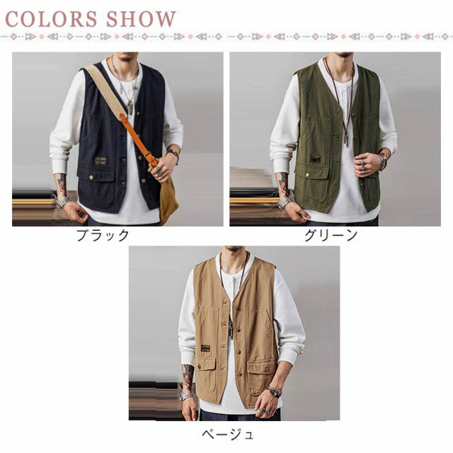 ✅新品　コーデュロイ　ベスト　ジレ　アメカジ　ワーク　ミリタリー　ブラウン　XL ベスト メンズ ジレ ミリタリー ワークべスト カジュアル
