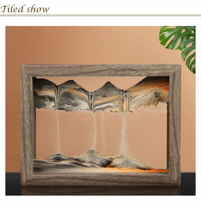 水晶時計 岳峰　風景画 美術品 時計 額縁 サンドアート 水晶時計 岳峰 風景画 美術品 時計 額縁 サンドアート