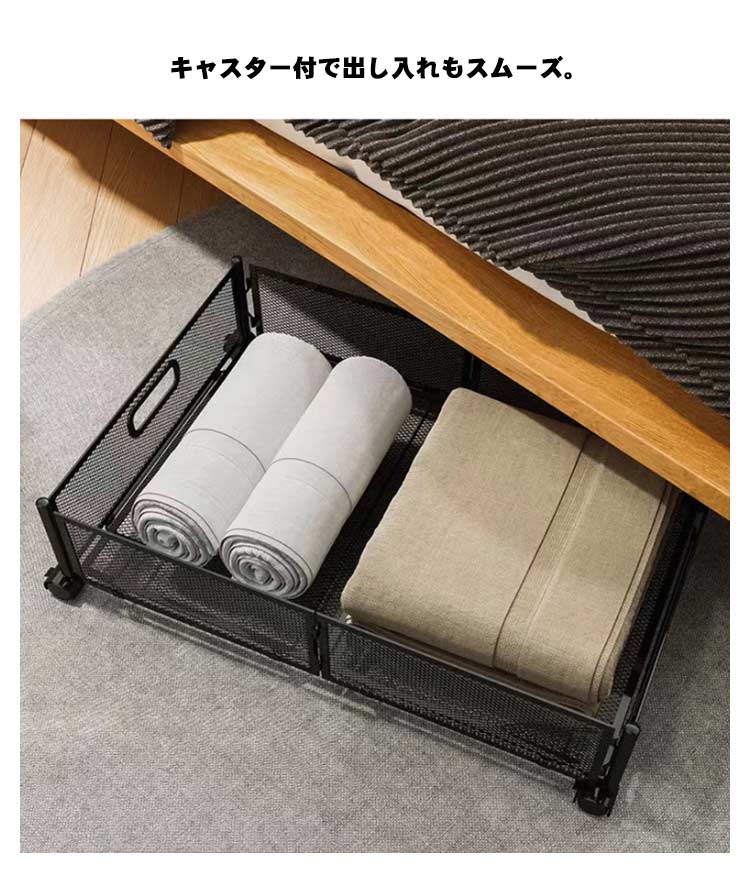 収納 ベッド下 高さ20.5cm 重ねられる 3個セット キャスター付き 収納
