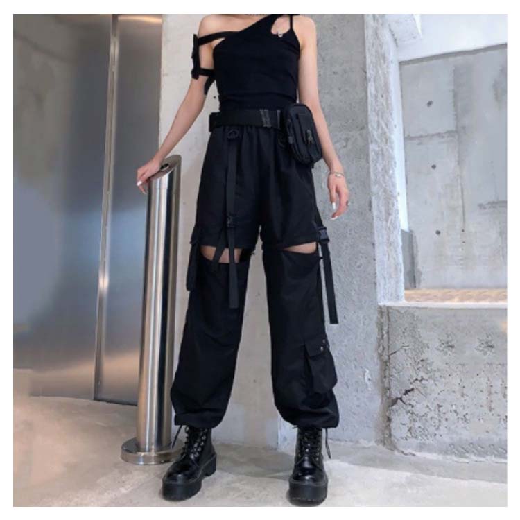 カーゴパンツ ダンス衣装 白 黒 パンツ レディース ワークパンツ