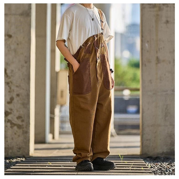 2way オーバーオール サロペット メンズ レディース 配色 作業着