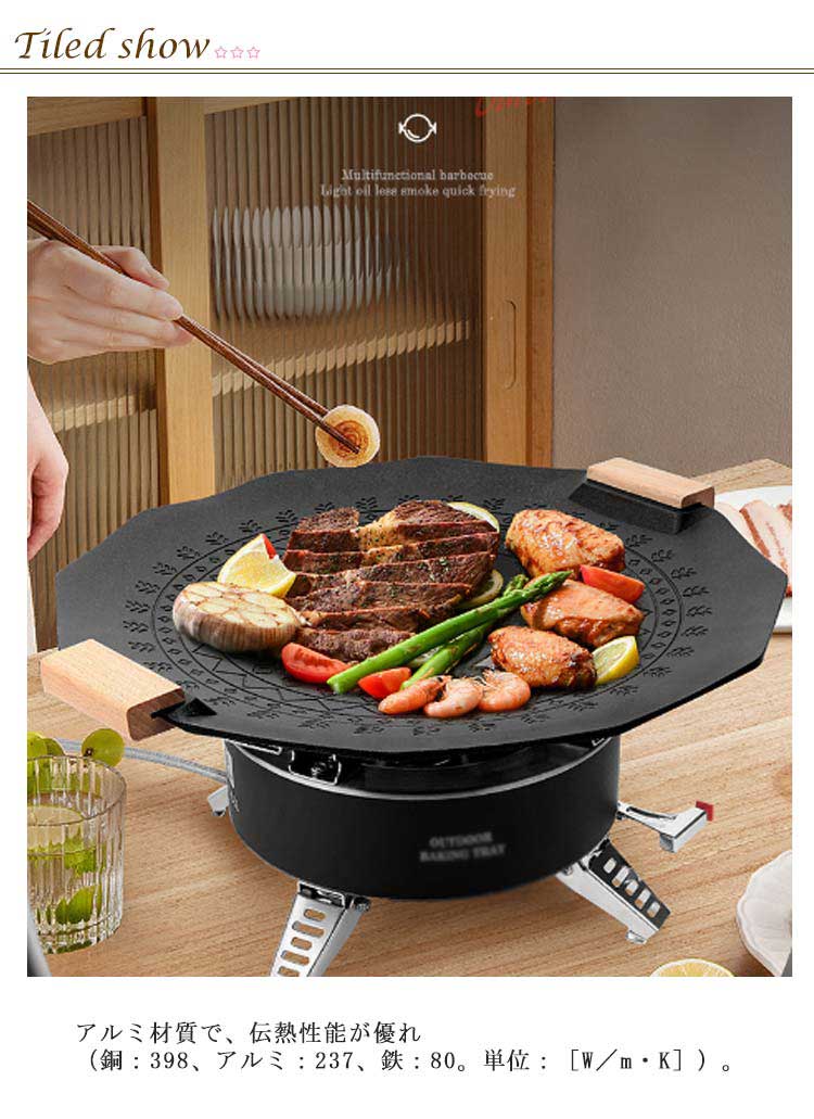 直径35CM グリドル 鉄板 丸型 韓国 グリル グリルパン ステーキ 焼肉