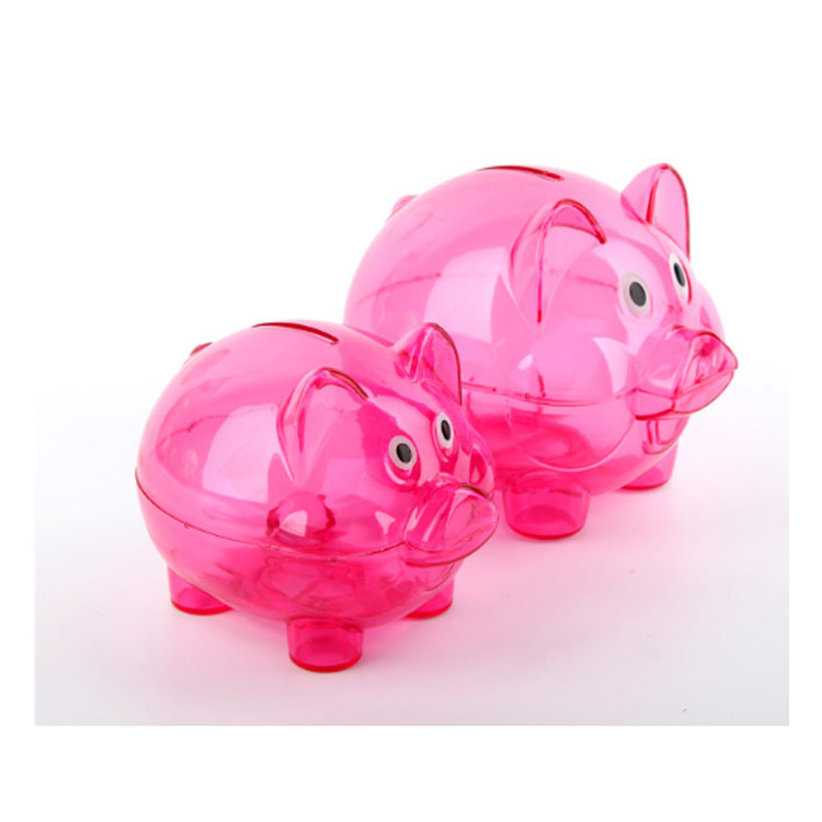 貯金箱 ブタさん クリア 子供用 コイン入れ 女の子 男の子 誕生