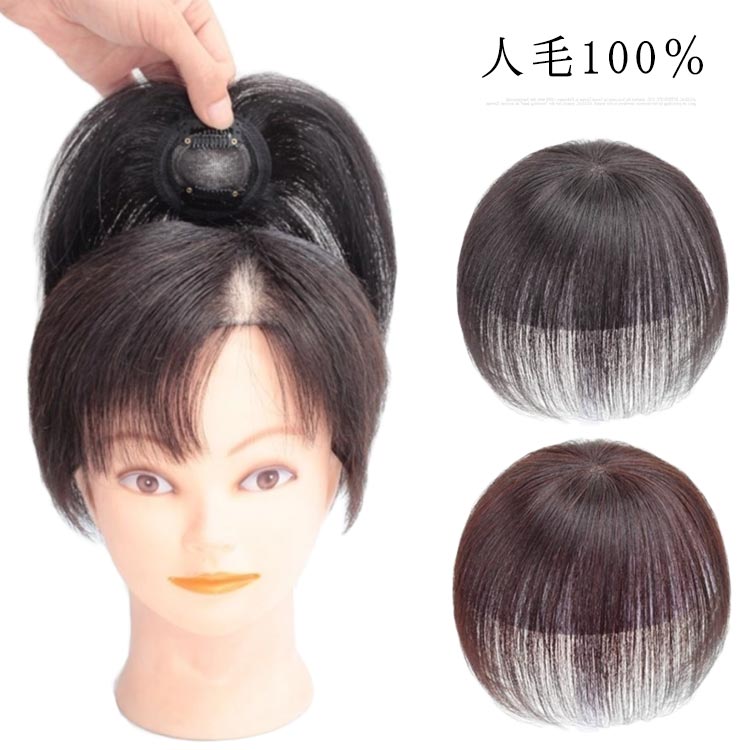 送料無料 人毛100％ ウィッグ 部分ウィッグ 白髪隠し 長15cm ヘアピース ミセス 自然 部分かつら 薄毛対策 増毛 つけ毛 女性用 かつら 頭