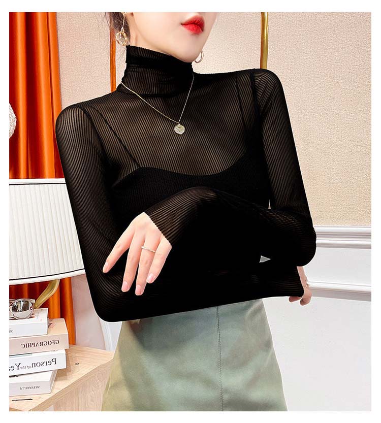 レディース シースルー トップス シャツ 長袖 シーアーブラウス シアー