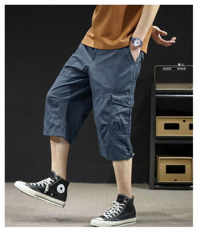 ハーフパンツ メンズ ひざ下 7分丈 パンツ 七分丈 クロップド
