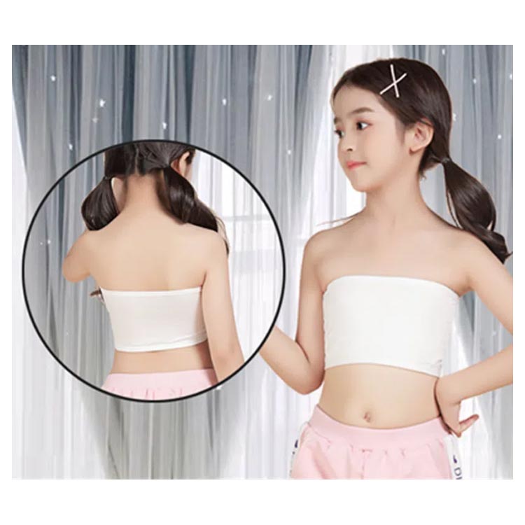 フード付きベアトップ 子供向け チューブトップ パッド付き ブラトップ 女の子 子供服