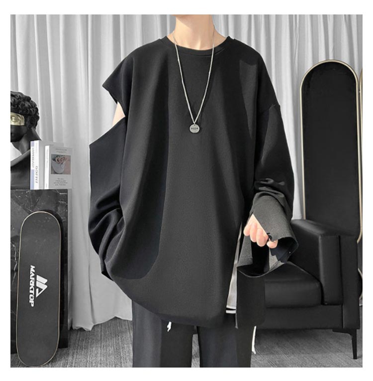 y*2様 Supreme ブラック 長袖トレーナー M Y-3 (ワイスリー) ロゴプリント クルーネック ルーズ 半袖 T